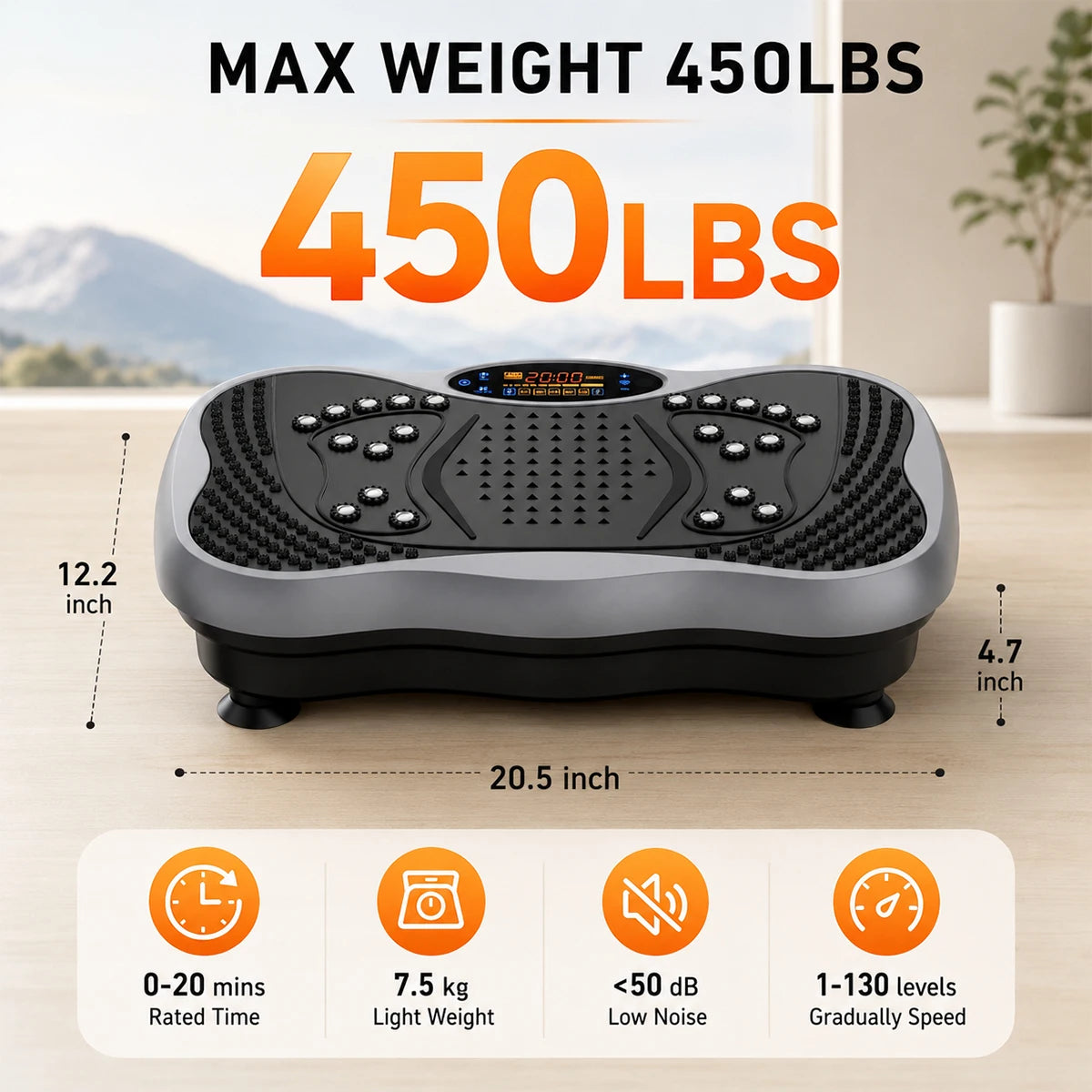 Whole‑Body Vibration Plate Exercise Machine, Multi‑Speed Vibration Fitness Platform With Bluetooth Speaker, Remote Control, Resistance Bands & Loop Bands for Full‑Body Home Workout Training