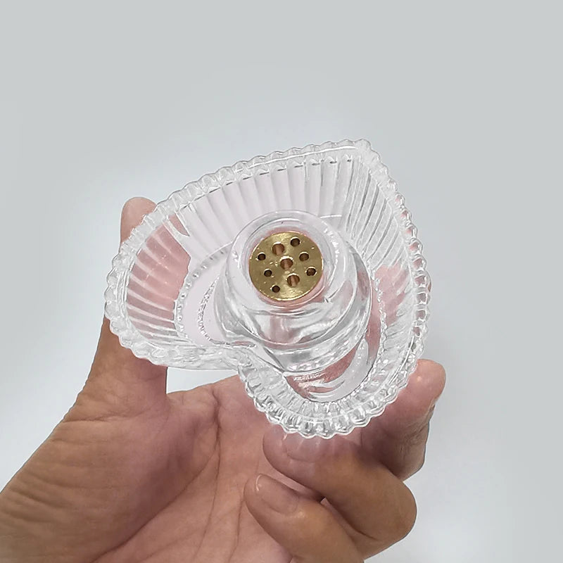 Glass Palo Santo Holder Incense Holder Heart Shaped Incense Burner with Ash Catcher Incense Stick Holder for Meditation Yoga SPA