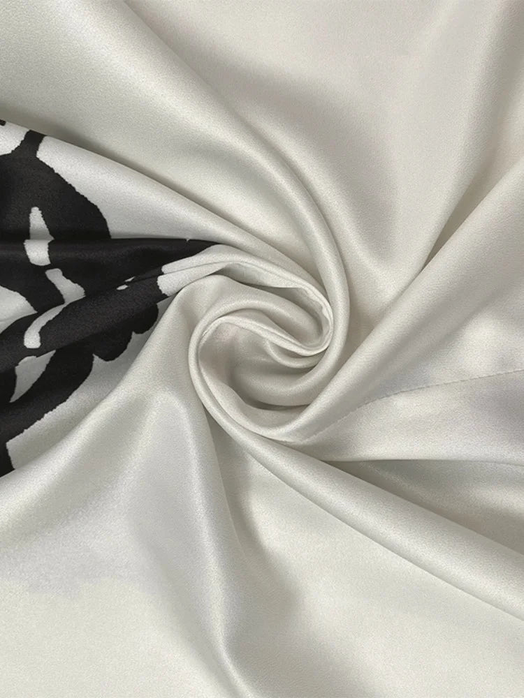 Office Ladies Office A-line Dress 2025 New Summer Half Sleeves Flower Print Printed Tied Waist V-Neck Women's Midi Dresses