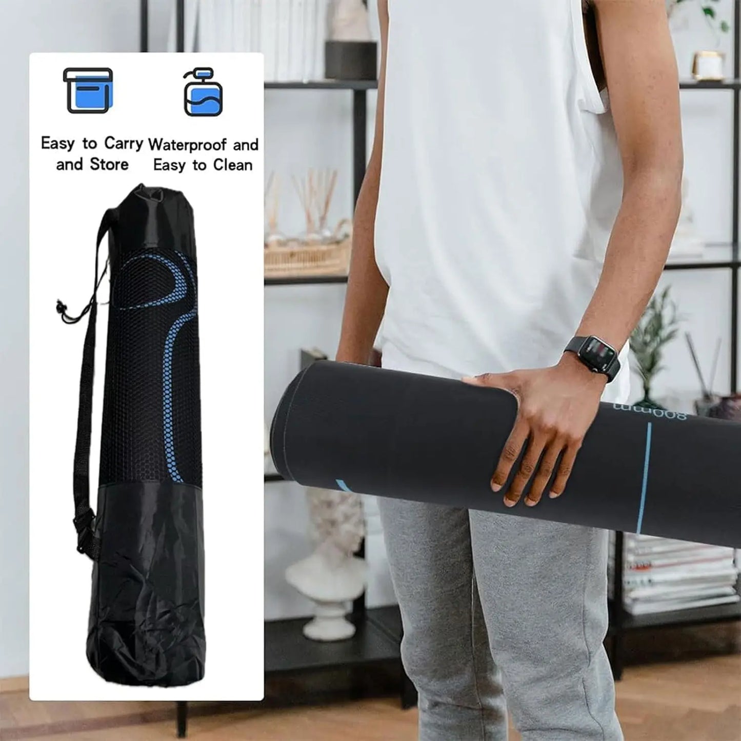 Yoga Mat For Abdominal Plate Ab Roller Wheel Yoga Anti-slip Shock Absorber Mute Exercise Floor Pilates Workouts For Women Men