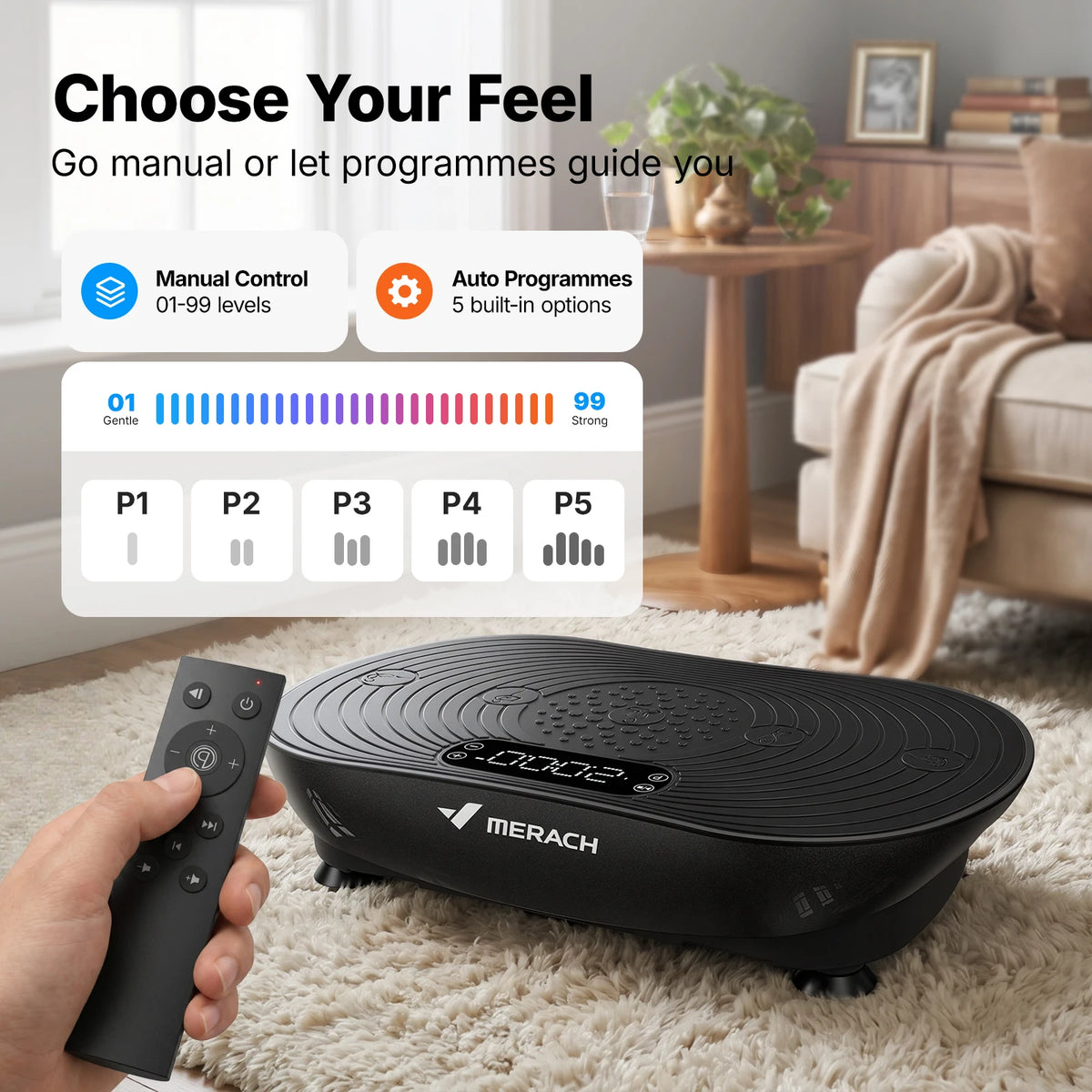 Merach V33 Pro Vibration Plate Exercise Machine with Digital Display, Resistance Bands & Built-in Speakers, Whole Body Workout Weight Loss 350lbs Capacity for Lymphatic Drainage Home Fitness Equipment