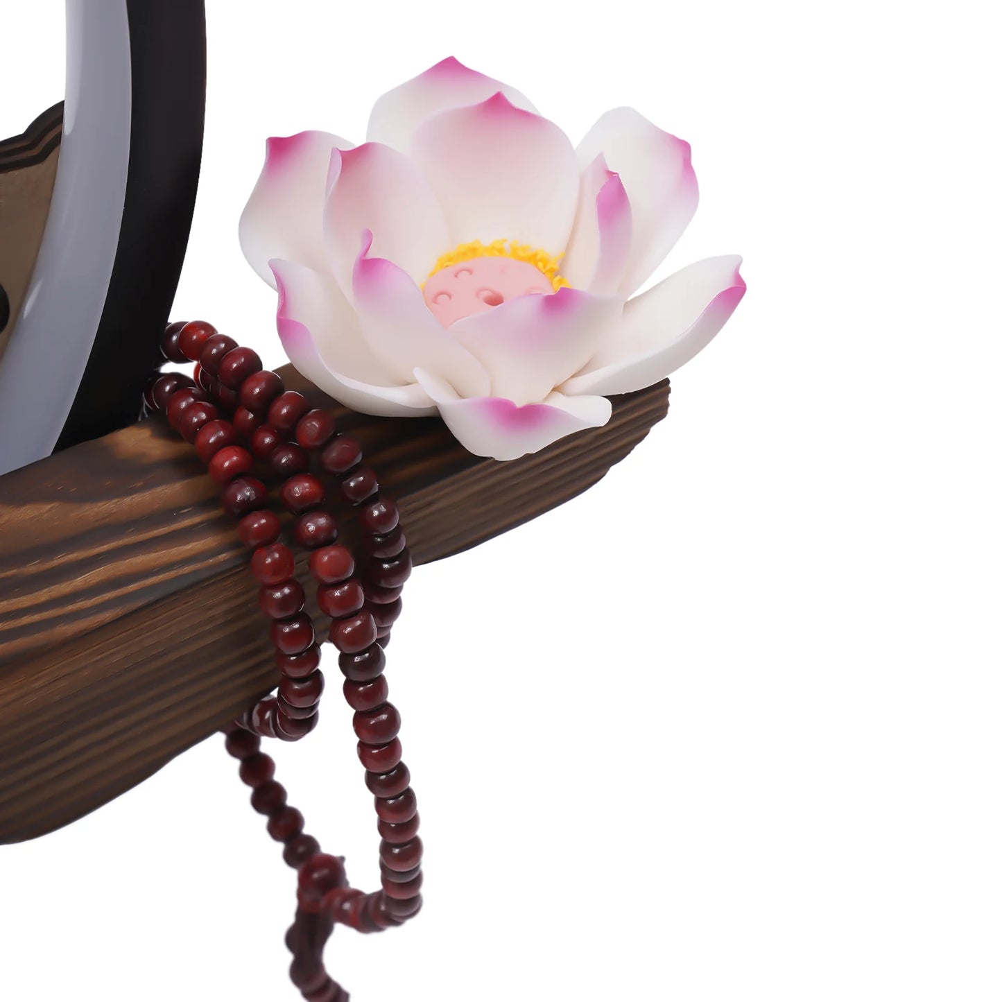 Backflow Incense Holder with LED Light and Pines, Ceramic Lady Chinese Style Backflow Incense Burner Perfect for Relaxing