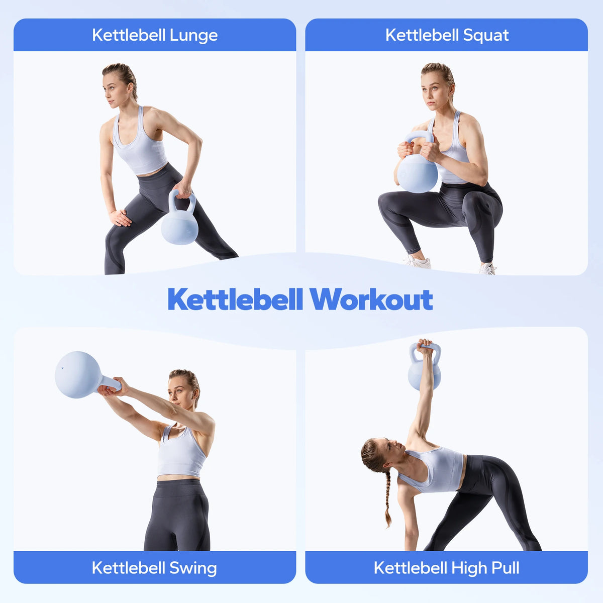 MERACH Kettlebell Sand Filled Shock Absorbing 15/25 LB PVC Quiet Kettlebell for Home Gym Apartment Floor-Friendly Non-Slip Rubber Base Wide Handle Safe Drop-Proof Workout Weight for Women Beginners & Seniors