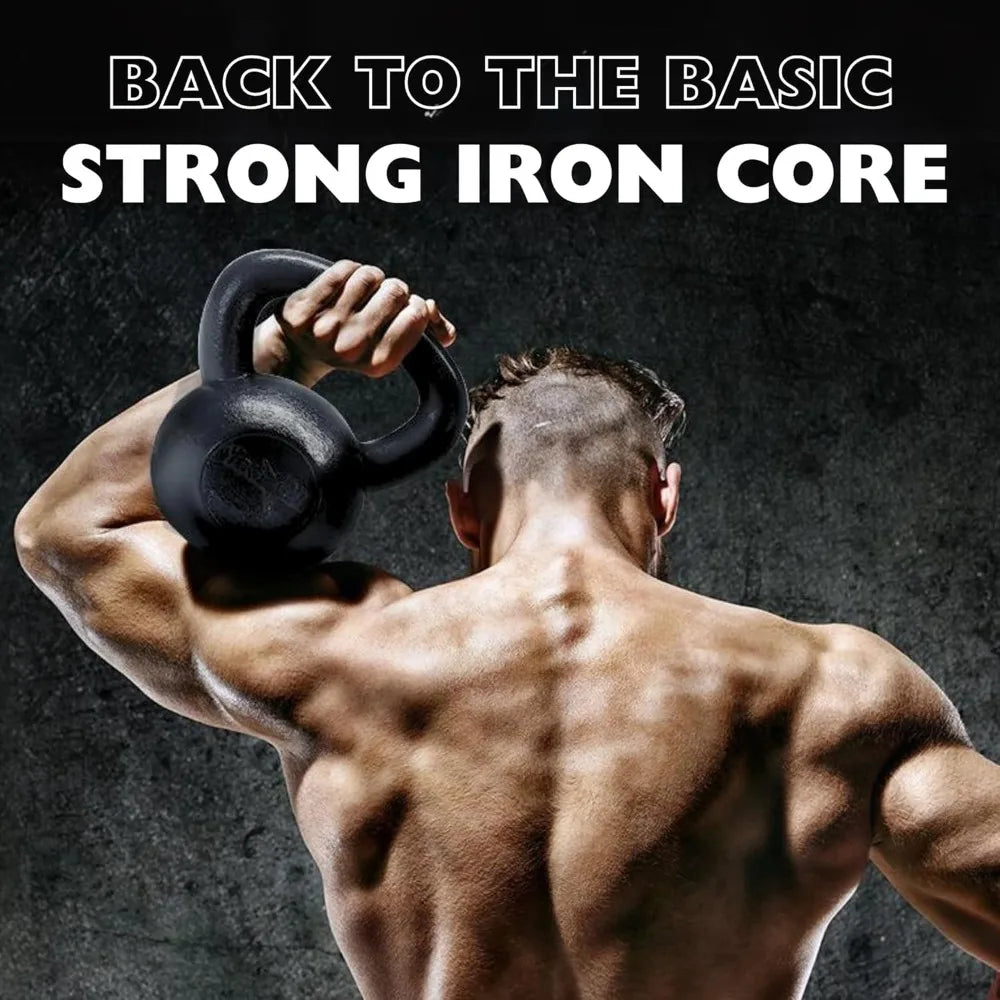 Yes4All Cast Iron Kettlebell, Strength Training Kettlebells 5-80 Lb (5,10,15,20,25,30,35,40,45,50,60,70,80 Lb)