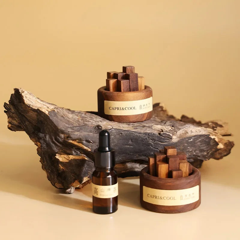 Fragrant Incense Natural Essential Oil Aromatherapy With Glass Dropper Black Walnut Wood Sticks Fragrance Car Air Freshener