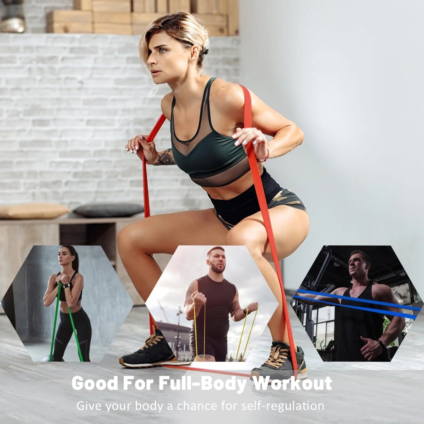 Resistance Bands, Pull Up Assist Bands - Workout Bands, Eexercise Bands, Long Resistance Bands Set for Working Out, Fitness