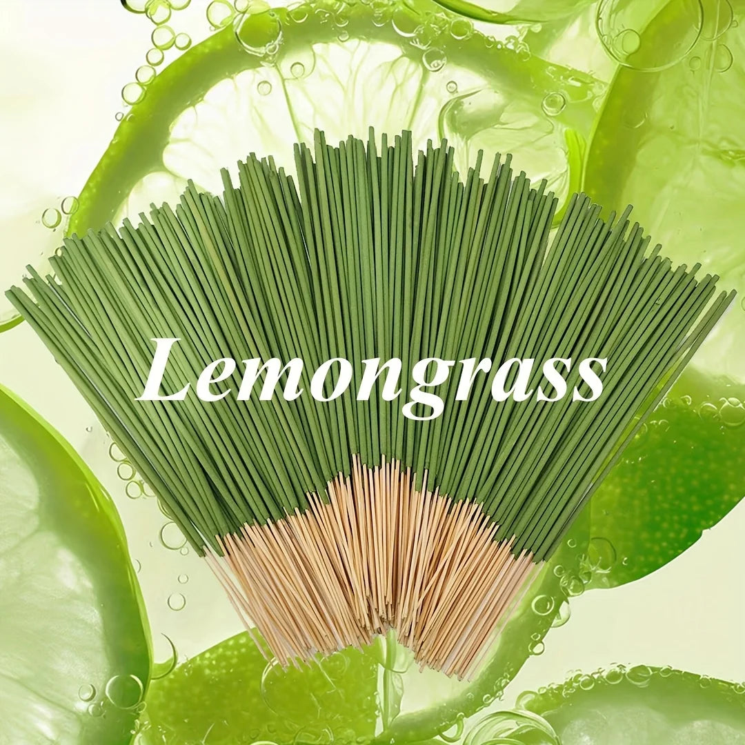 30/50/100 Lemon Grass Flavor Sticks - 8.66inch Long-Lasting Natural Wood and Loose Powder, Indoor Meditation, Outdoor