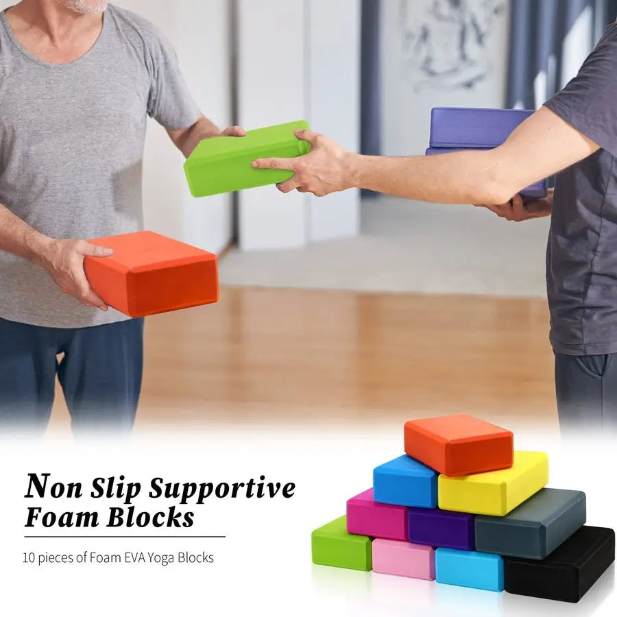 Pcs Foam EVA Yoga Blocks Lightweight Non Slip Supportive Yoga Bricks for Pilates Stretching and Meditation, Women Men Yogi Begin