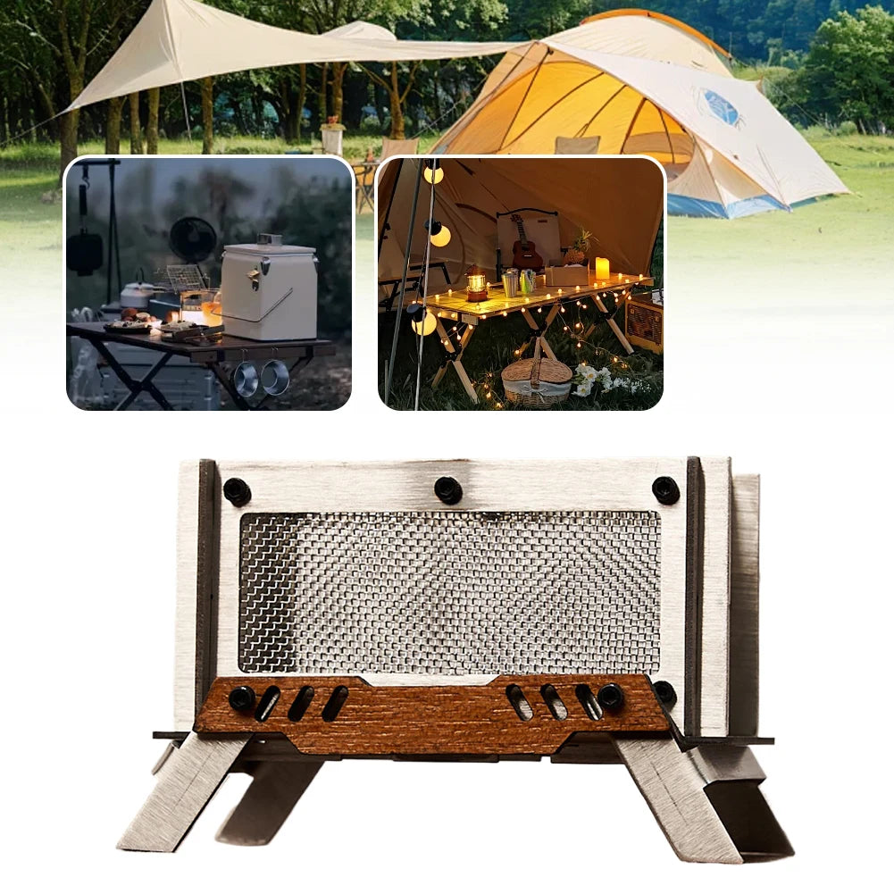 Camping Incense Burner Stainless Steel Small Charcoal Stove Desktop Bonfire Stove for Outdoor Home Desk