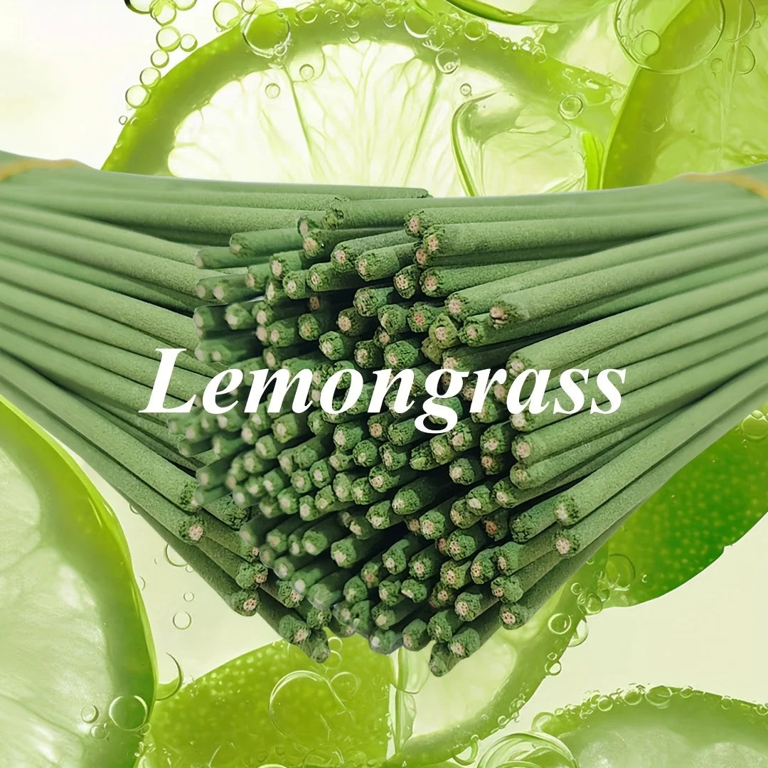 30/50/100 Lemon Grass Flavor Sticks - 8.66inch Long-Lasting Natural Wood and Loose Powder, Indoor Meditation, Outdoor