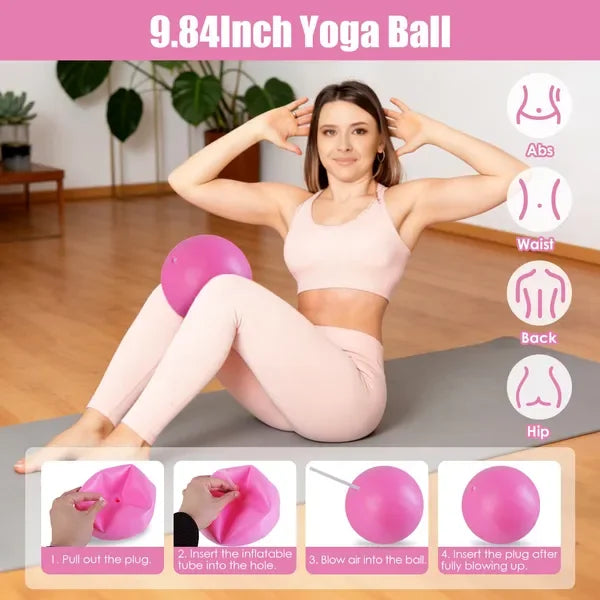 14Pcs Pilates Ring Essentials-Kit For Women With Yoga Ball Arm Stretcher 5 Resistant Bands-Figure 8 Resistant Band Elastic Band Non-slip Socks Yoga Strap