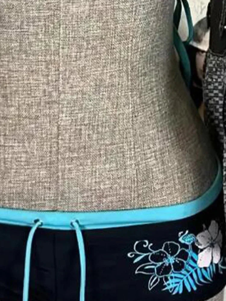 Sexy Hottie Print Laced Up Backless Bikini 2 Piece Set Women Split Swimsuit Beach Bikini 2025 New Summer Swimwear Bikinis Set