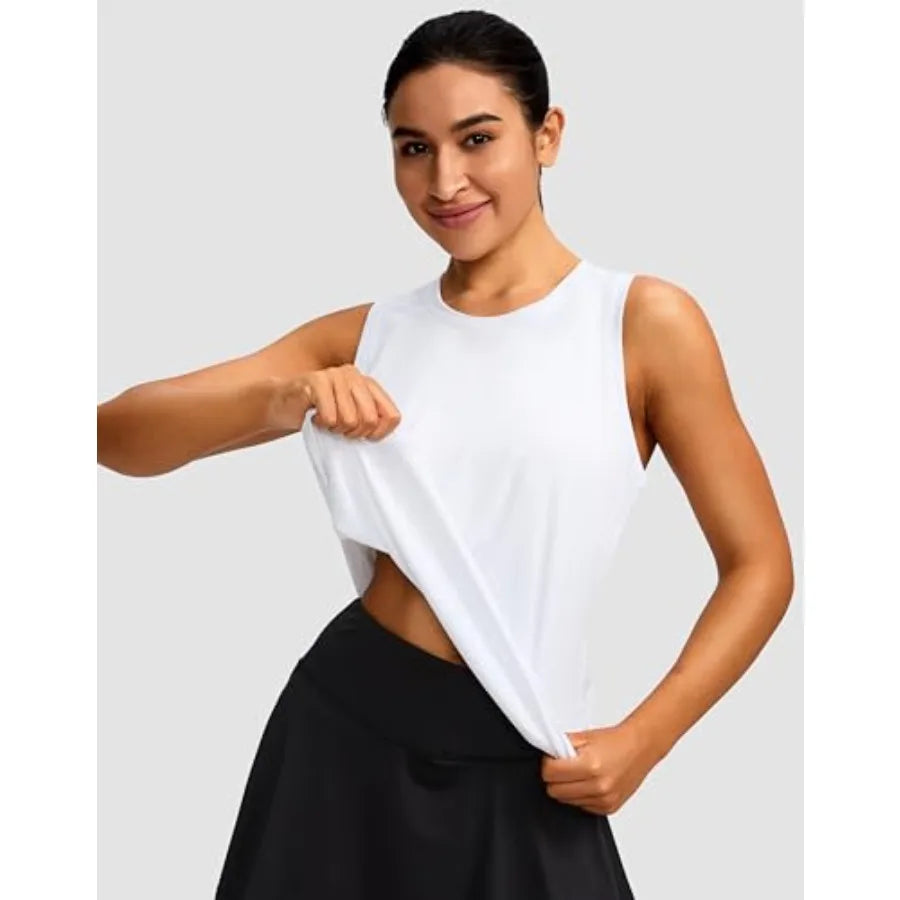 Women's Workout Tops Racerback Athletic Tank Tops Sleeveless Loose Fit Yoga Running Gym Shirts for Women