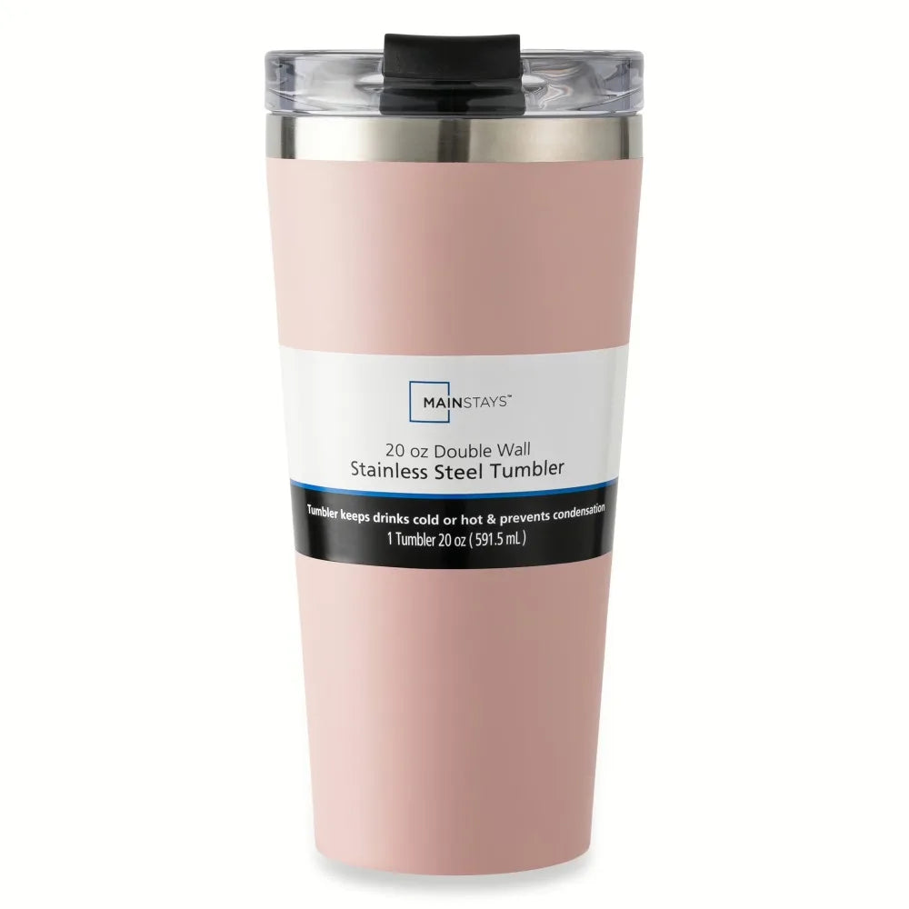 Insulated Stainless Steel Tumbler with Lid and Straw 20 oz Travel Mug Hot Cold Drink Cup Vacuum Thermos for Car Office Camping