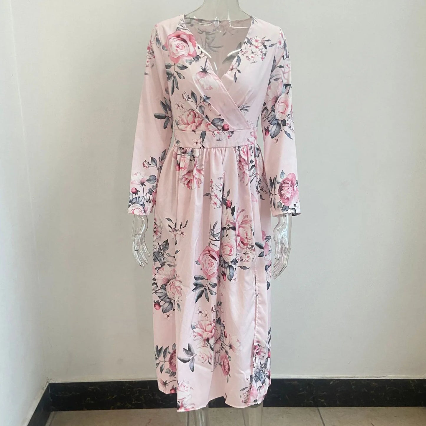 Women floral Chiffon Flower Dress trends new in Ladies Elegant V Neck short Sleeve Korean style Summer Dress Female Clothes