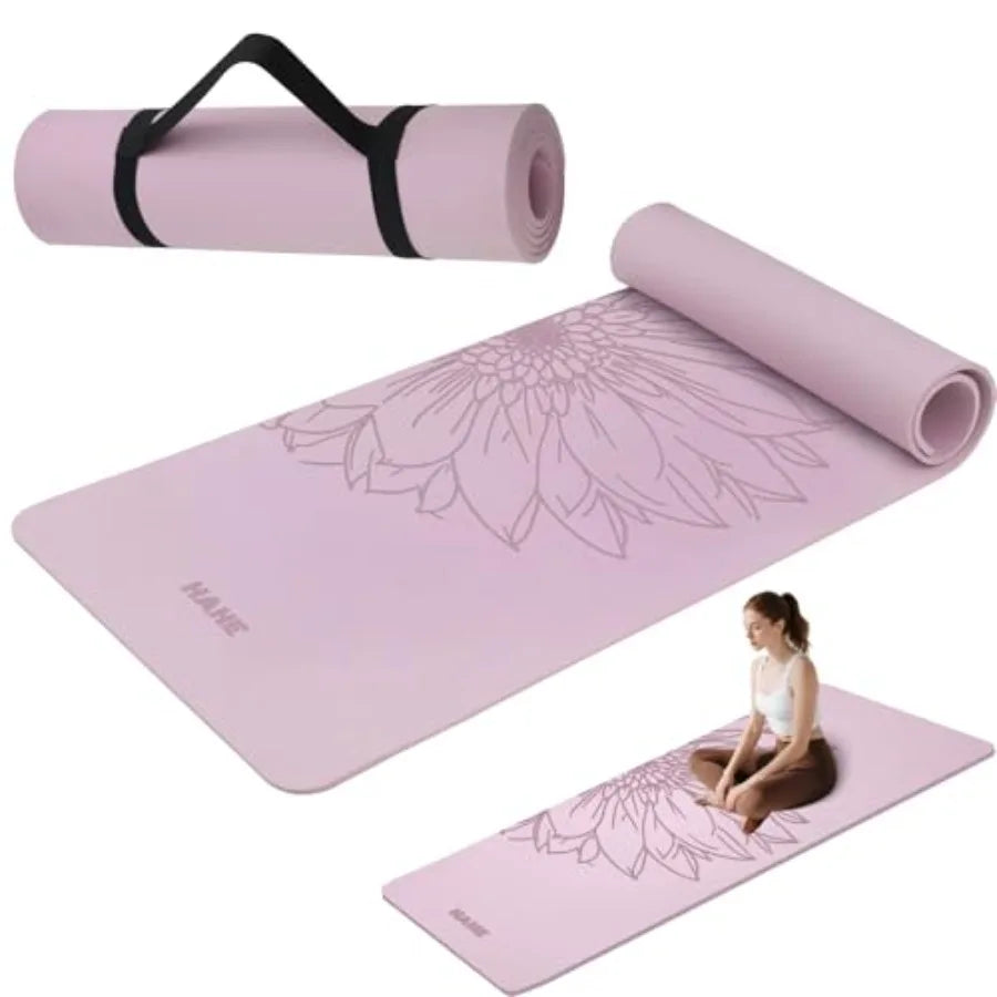 Yoga Mat Thick 8MM1/3" Eco-Friendly POE Non Slip Yoga Mat High Rebound and Shock Absorption Anti-Tear and Sweat-Resistant for Y