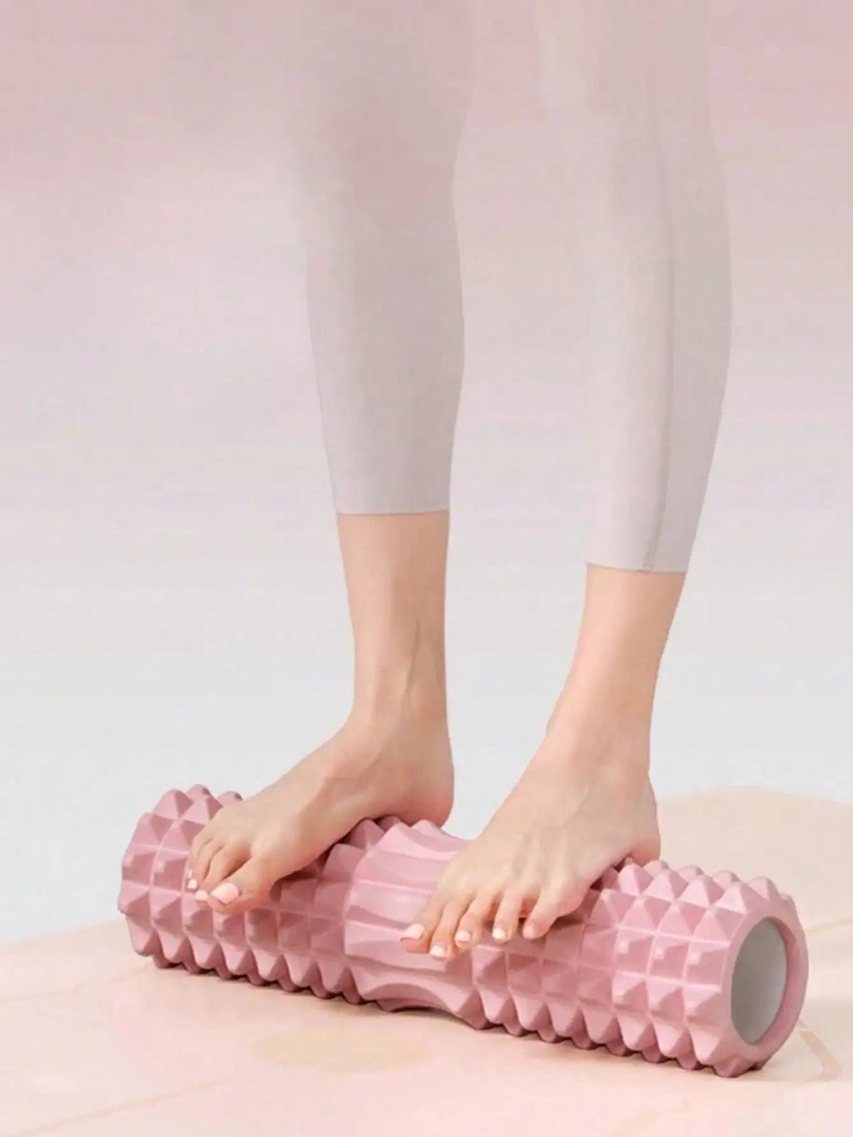 1pc Pink Foam Yoga Massage Roller, For Muscle Relaxation And Flexibility Training - Textured Surface For Deep Tissue Massage, Ideal For Yoga, Pilates And Fitness, Yoga Accessories | Textured Roller | Lightweight Roller, Yoga