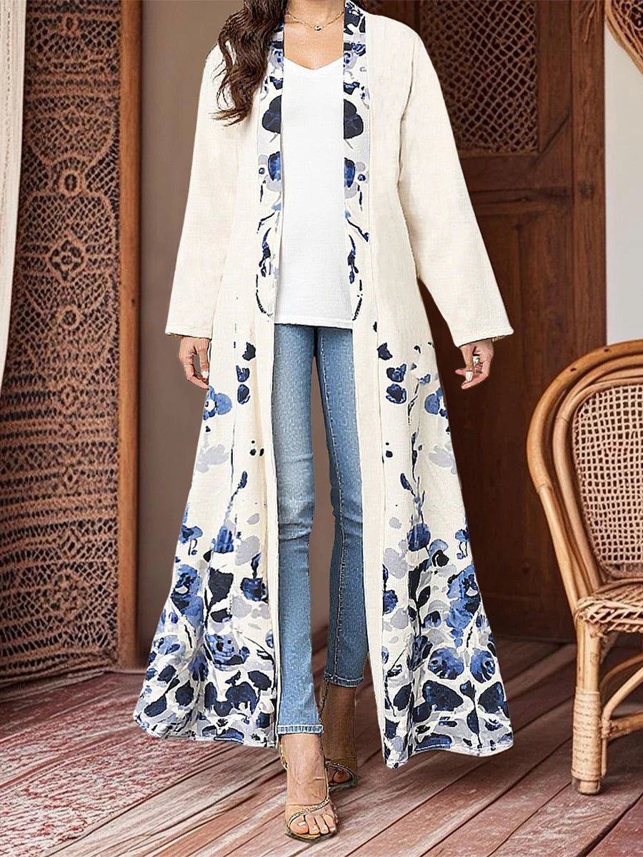 Women s Stylish Abaya with Intricate Floral Design Long Sleeves and Flowy Silhouette - Perfect for Islamic Prayers and Casual