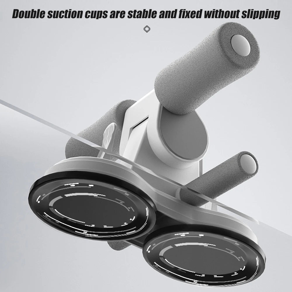 Portable Sit Up Exercise Equipment with 2 Strong Suction Cup and Adjustable Foot Holder,Abs Master Assistant Device for Home