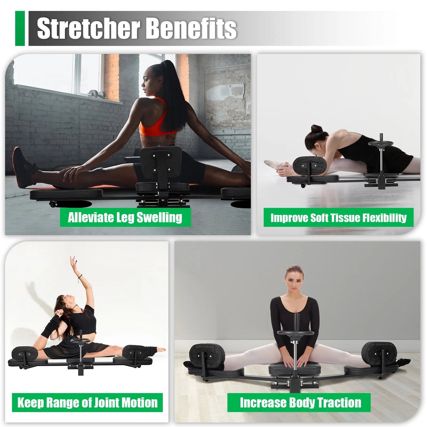 Leg Stretcher Fitness Training Equipment Sports Flexibility Stretching Machine 3 Bar 100KG for Ballet Yoga Home Gym Exercise