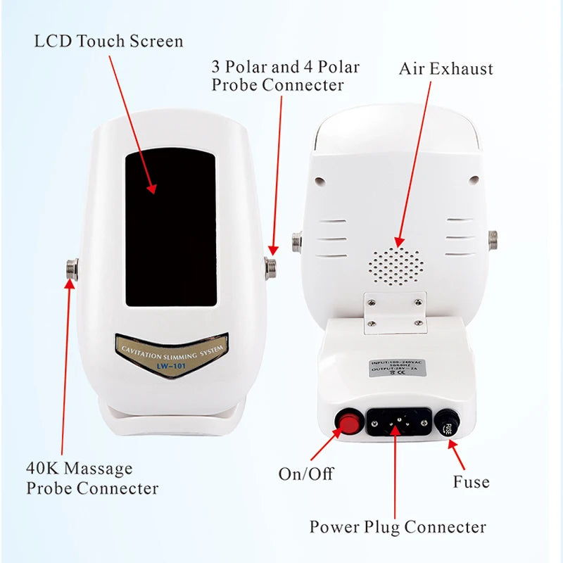 3 in 1 Cavitation Ultrasonic Body Slimming Machine 40K Beauty Device Facial Massager Skin Tighten Face Lifting Vacuum Suction