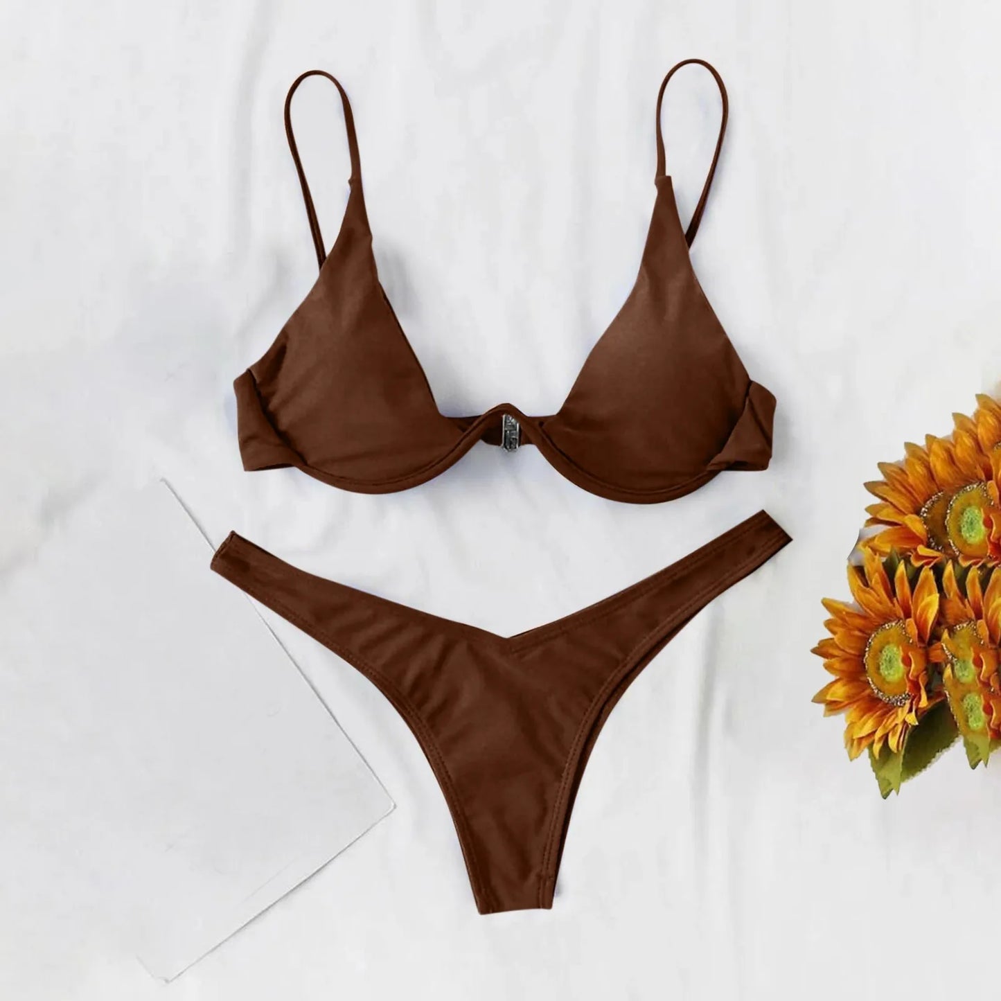 2025 Sexy Bikini Swimsuit Low Waisted Beach Bathing Suit   Brazilian Swimwear Two Pieces Sale