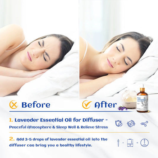 HIQILI 100ML/3.38 Oz. Lavender Essential Oil, 100% Pure Natural Aromatherapy Oil for Sleep Help Diffuser Humidifier Skin Care