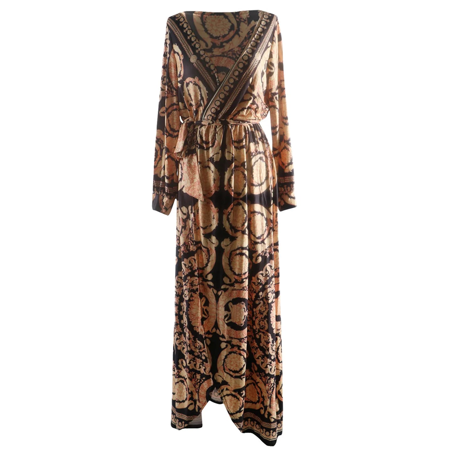 Sexy Dress Women Fashion African National Print Lady Party Dresses Vintage Casual Long Dress Africa Clothing