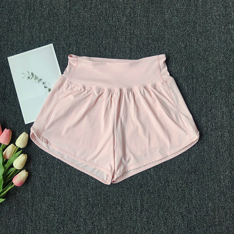Women's High-Waist Yoga Shorts Fitness Running With Pocket Cycling Shorts Sports Shorts Summer Breathable Workout Gym Shorts
