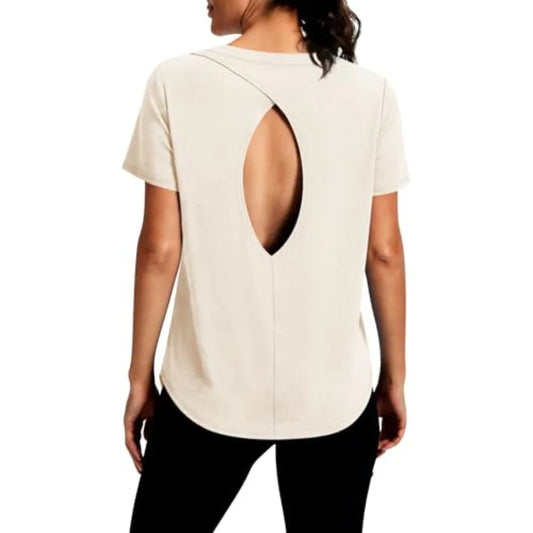 Alaroo Open Back Workout Tops for Women Short Sleeve Yoga Pilates Outfits Athletic Gym Shirts Fitness Clothing Summer 2026