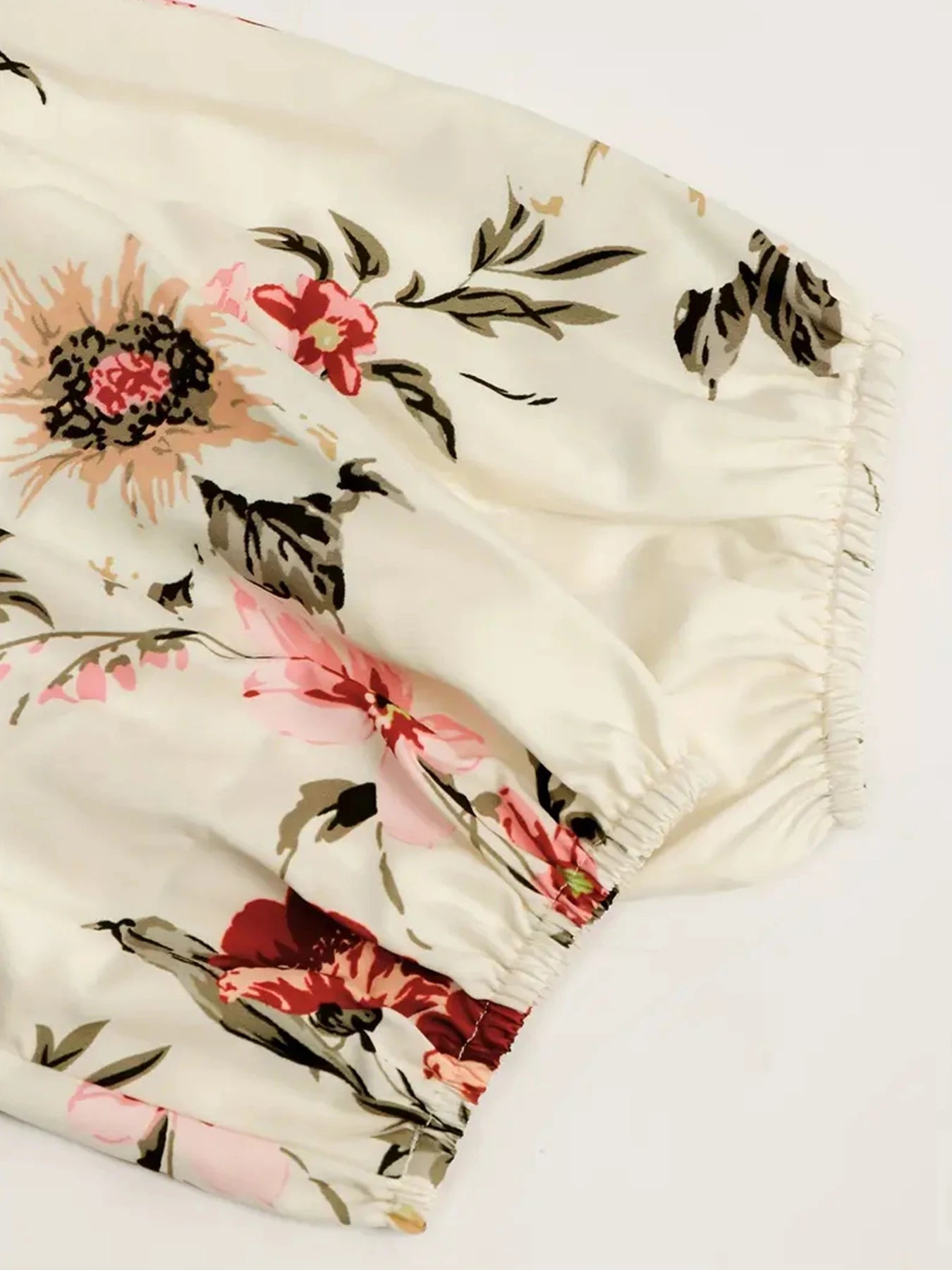 2025 New Elegant Floral Print Women's Dress, Half Sleeved Long Pants Dress, Summer Vacation Beach Dress