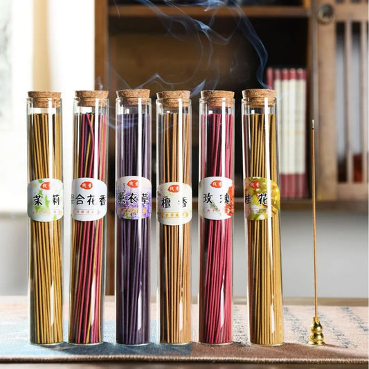 120Pcs/box Natural Incense Stick Handmade Aromatherapy Sticks Sandalwood Lavender Scented Meditation Household Bedroom Incenses