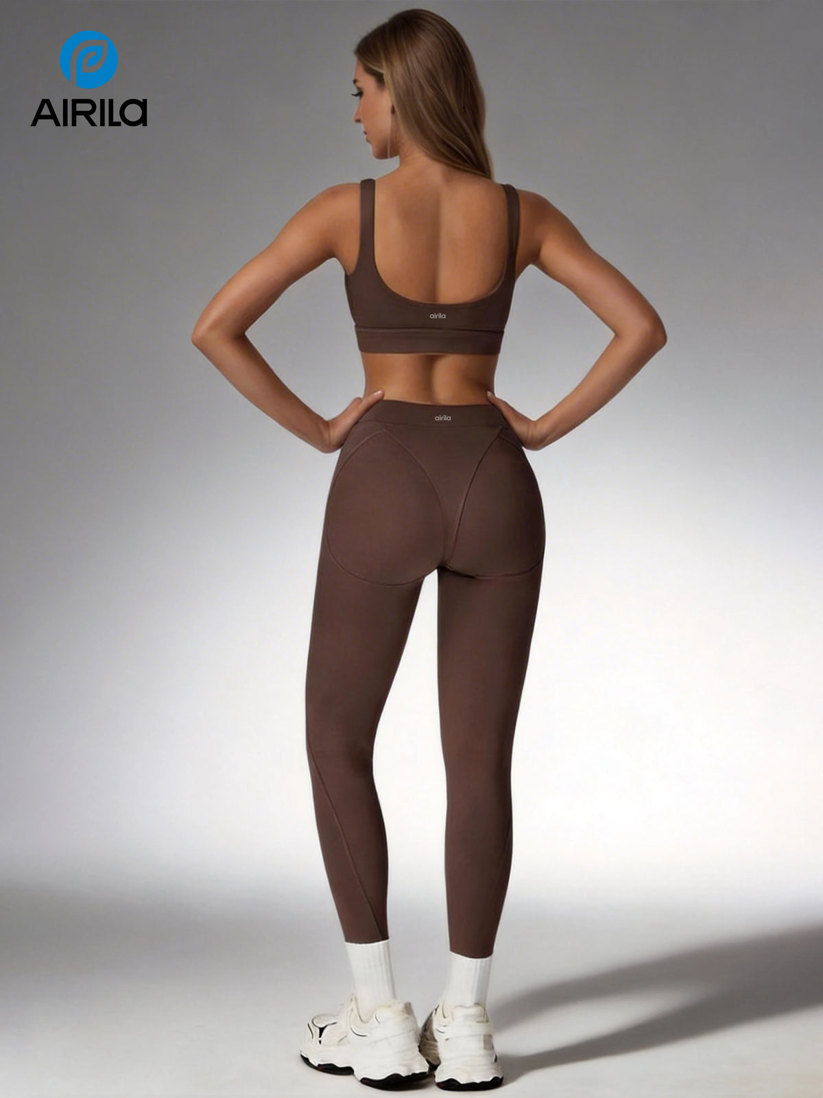 Airila 2-Piece Yoga Set Sports Bra and Leggings Pilates Gym High-Waisted Sports Casual Pants Butt-Lifting Running Shapewear Pants