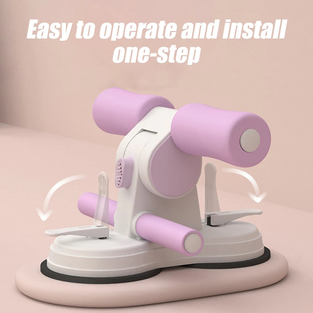 Portable Sit Up Exercise Equipment with 2 Strong Suction Cup and Adjustable Foot Holder,Abs Master Assistant Device for Home