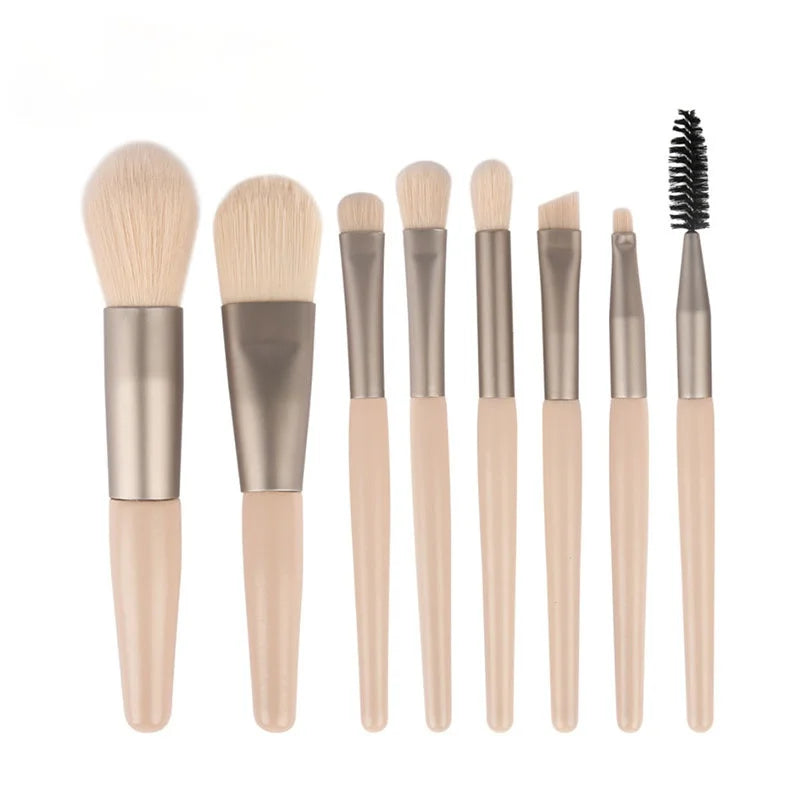 8Pcs Makeup Brushes Pro Pink Brush Set Powder EyeShadow Blending Eyeliner Eyelash Eyebrow Make Up Beauty Cosmestic Brushes