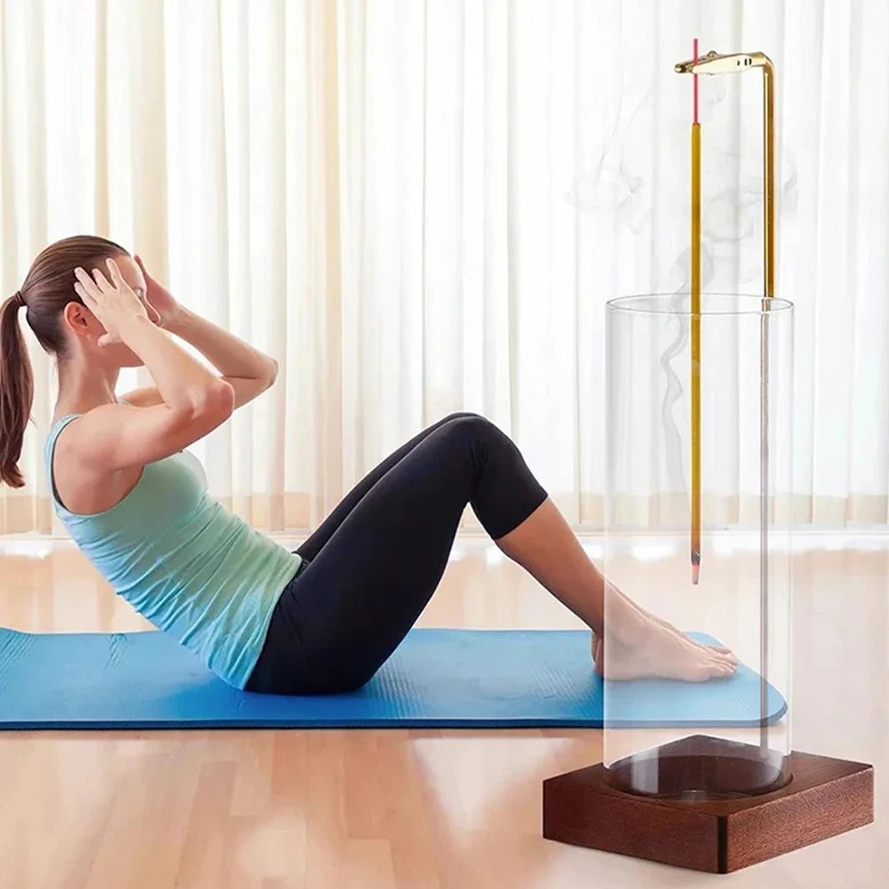 Upside Down Incense Holder for Sticks with Glass Ash Catcher Anti-Ash Flying Incense Burner for Yoga Home Decoration