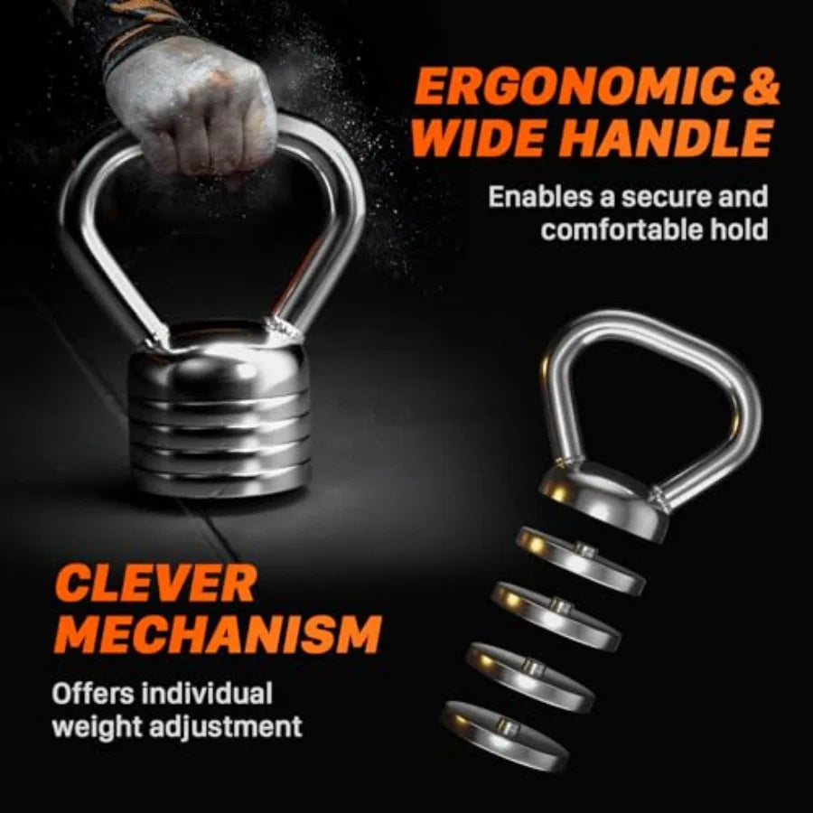 Adjustable Kettlebell Set for Versatile Home Workouts in Black with Adjustable Weight for Strength Training
