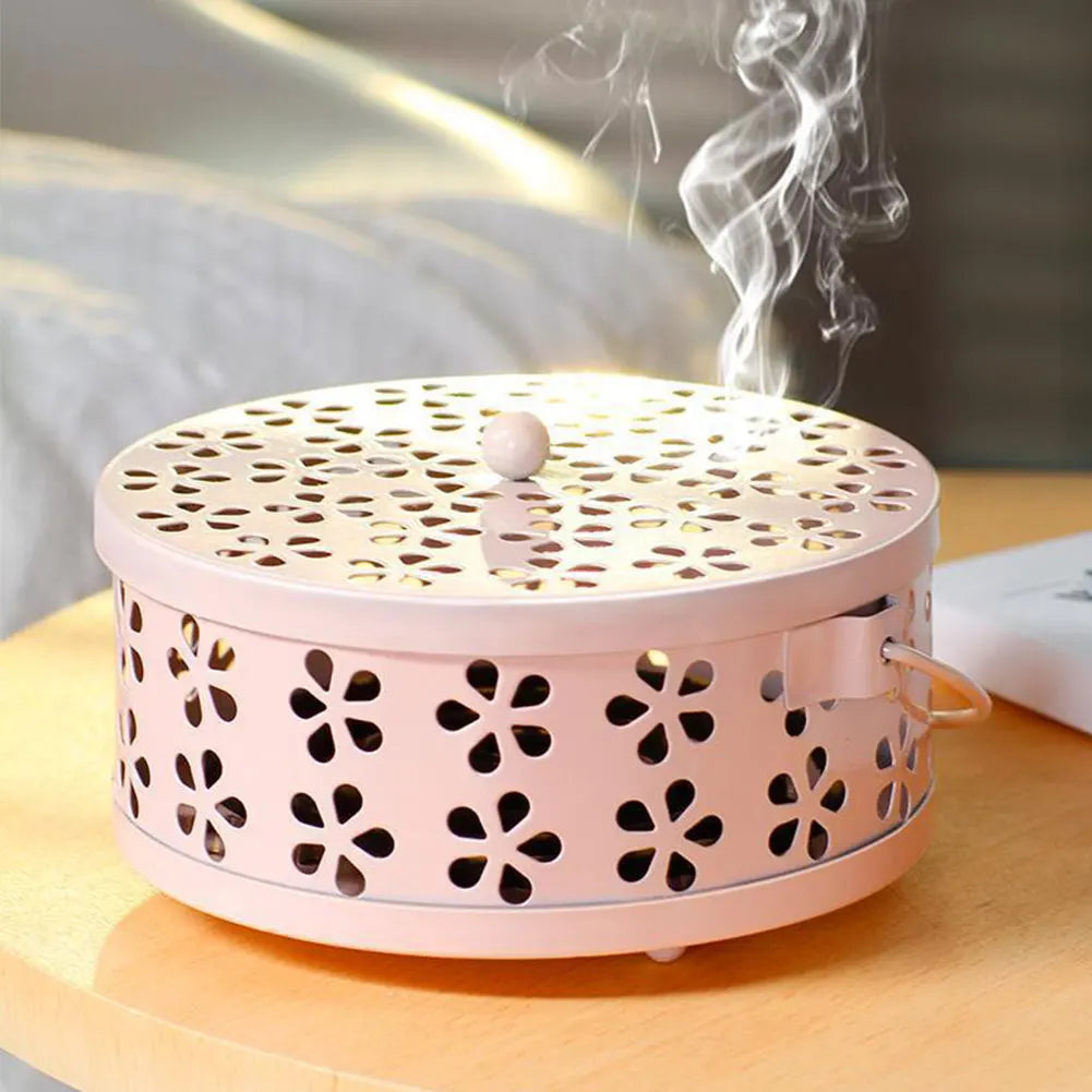 Portable Incense Burner Holder with Handle Incense Coil Burner Mosquito Repellent Coil Holder for Outdoor Garden Patio Camping