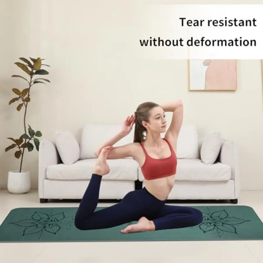 Yoga Mat Thick 8MM1/3" Eco-Friendly POE Non Slip Yoga Mat High Rebound and Shock Absorption Anti-Tear and Sweat-Resistant for Y