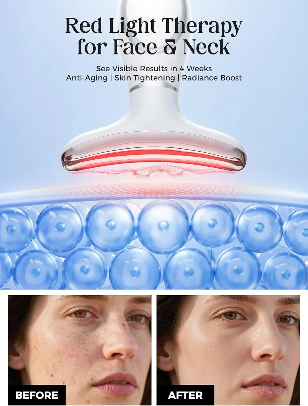 7-Color LED Face & Neck Massager: Anti-Aging, Wrinkle Reduction, Rechargeable with Heat & Vibration