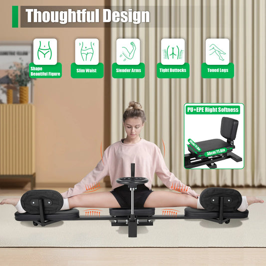 Leg Back Stretcher Splits Stretching And Fitness Coach Home Training Equipment With Joint Protection Pads Capacity 100kg