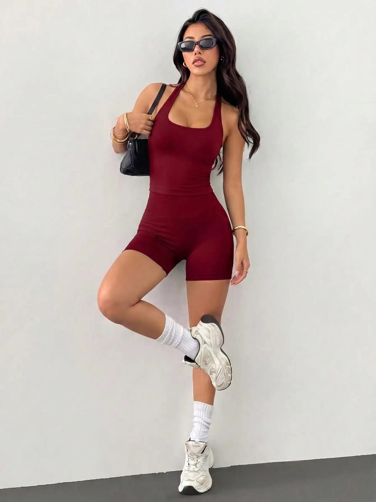 Women's Outdoor Sports Set: Tank Top + Shorts, Versatile For Daily Wear, Slim Fit, Lifting Design, Lightweight & Breathable