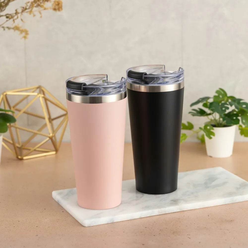 Insulated Stainless Steel Tumbler with Lid and Straw 20 oz Travel Mug Hot Cold Drink Cup Vacuum Thermos for Car Office Camping