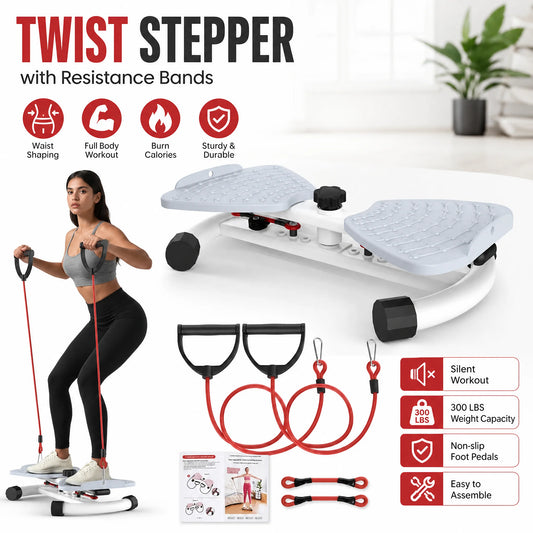 Twist Waist Disc Board with Resistance Bands, Multifunctional Home Fitness Foot‑Twist Exercise Machine, Portable Waist‑Shaping Leg Training Equipment for Indoor Workout