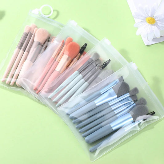 8Pcs Portable Soft Bristled Makeup Brushes Color Makeup Brush Set Novice Beginners Advanced Full Set of Makeup Tools