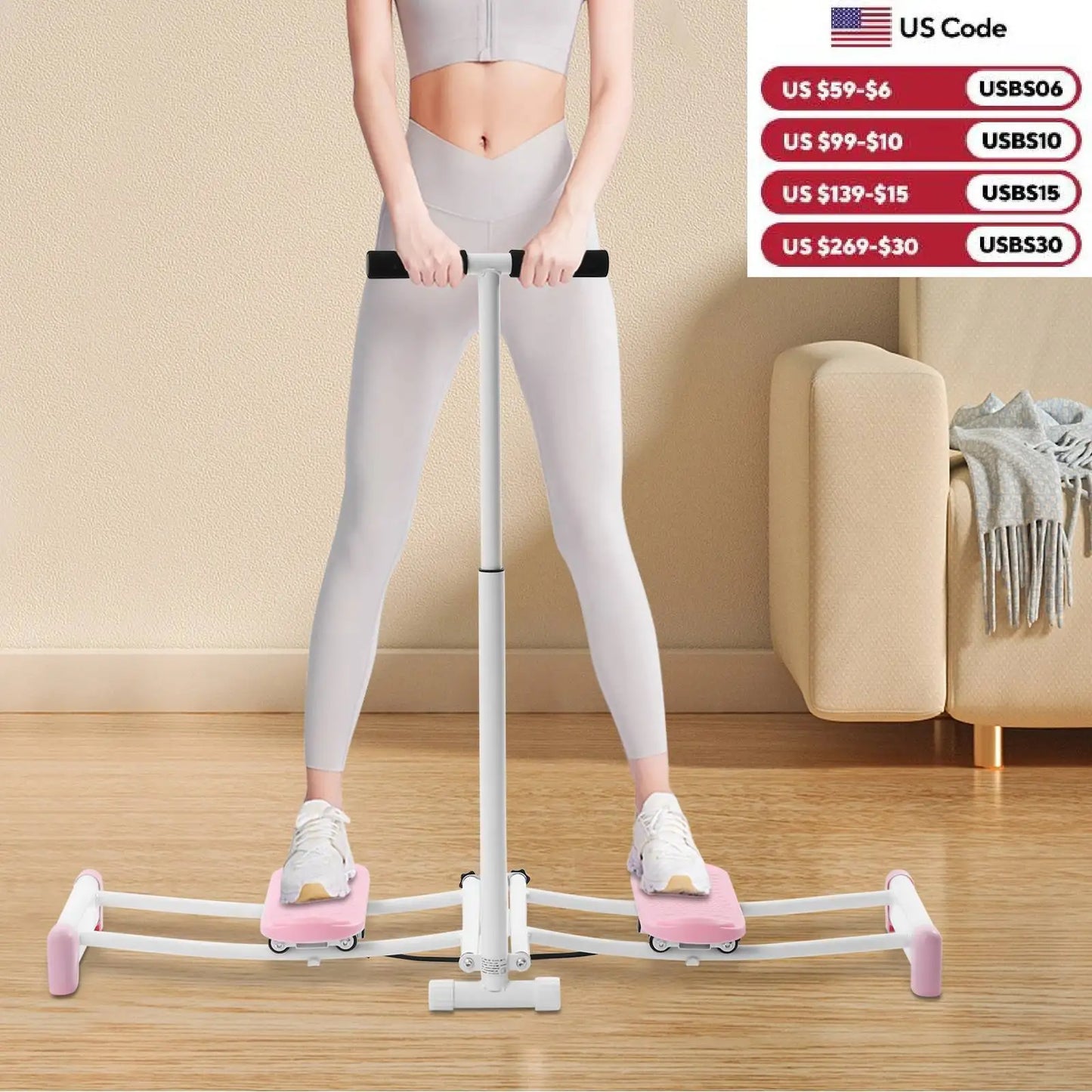 Foldable Pelvic Floor Muscle Fitness Equipment Adjustable Leg Exercise Equipment  Ski Thin Legs Hip Exerciser pPink/Purple