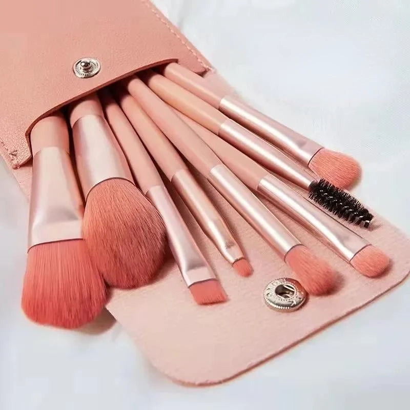 8Pcs Makeup Brushes Pro Pink Brush Set Powder EyeShadow Blending Eyeliner Eyelash Eyebrow Make Up Beauty Cosmestic Brushes