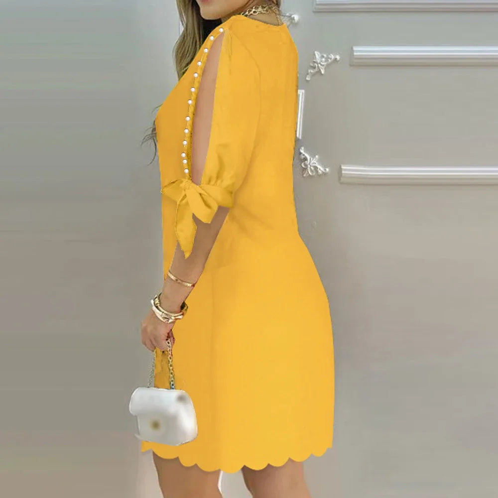 Sexy Hip High Waist Dress Women 2025 Summer Elegant Party Short Sleeve Formal Occas Dress Female Clothing Vestido Mini Skirt