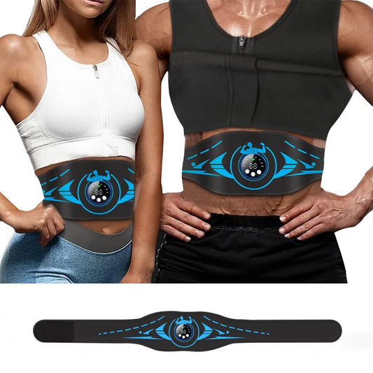 Smart EMS Belt Ab Trainer Waist Massager With Charging Display - For Effective Abdominal And Lumbar Workout
