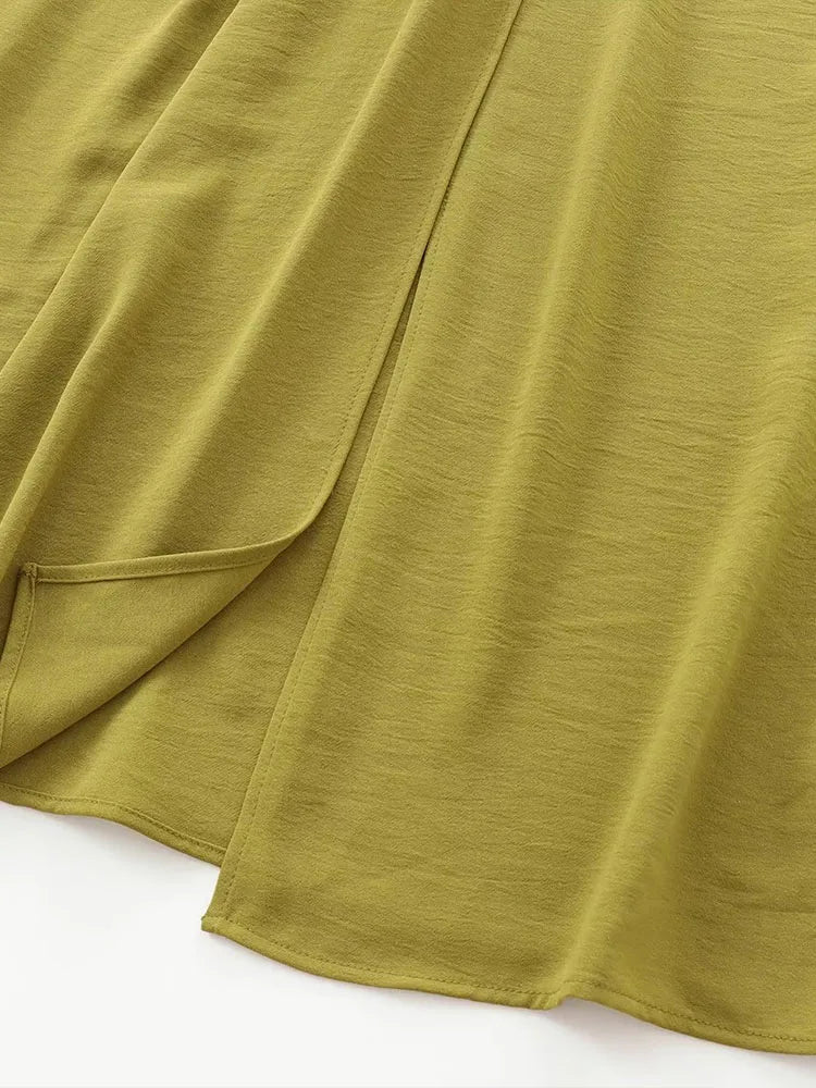 2025 Women's Autumn and Winter New Arrivals Fashion Temperament Open Design Buckle Decoration Sleeveless Long Dress